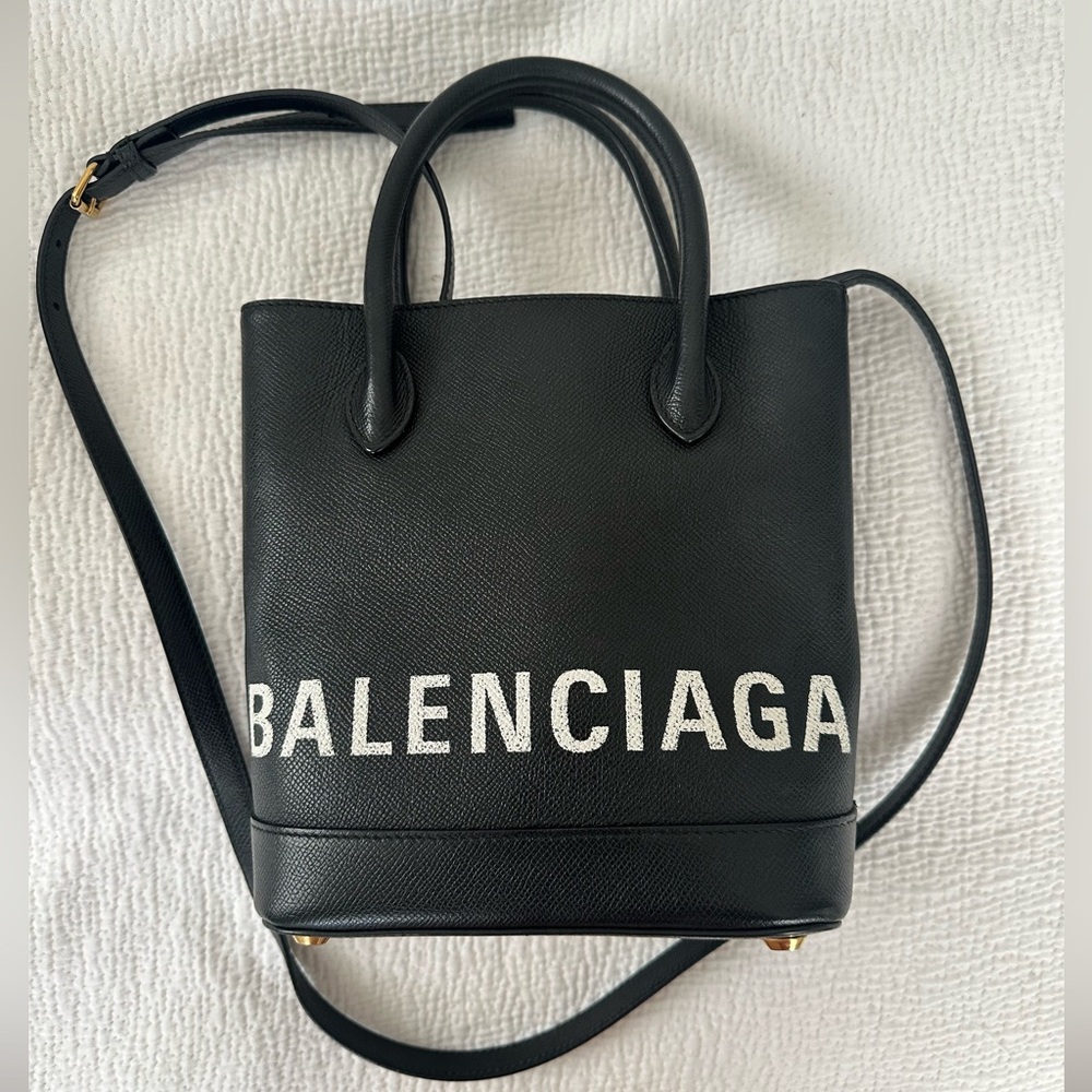 Balenciaga Ville XXS AJ Printed Textured-leather tote. Excellent Condition